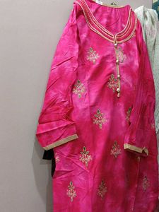 Vibrant Pink Embroidered Kurta Set