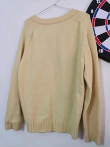 imported Cream V-Neck Knit Sweater