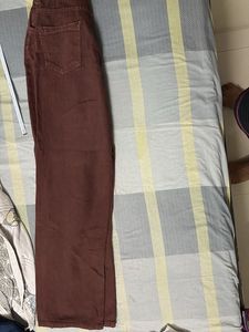 Brown Wide Leg Denim Jeans