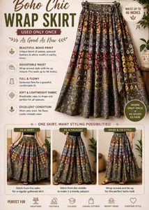 🍒Free Size Chic BOHO SKIRT