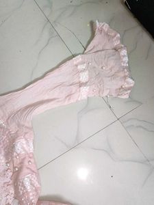 Pink Ethnic Embroidered Dress