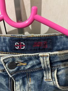 Splash Brand Acid Wash Frayed Hem Jeans