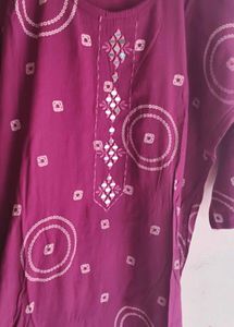 Embroidered Mirror Work Kurta