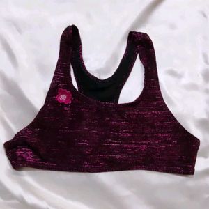Sparkly Burgundy Sports Bra