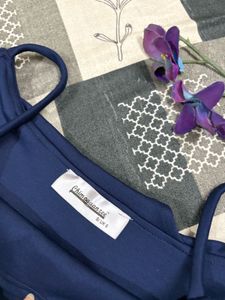 Navy Blue Cold Shoulder Dress
