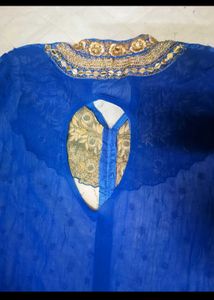 Royal Blue Embellished Kurta Set
