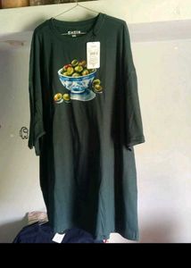Dark Green Olive Print T-Shirt