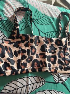 Leopard Print Bikini Top