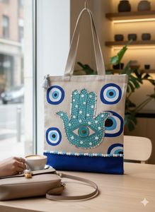Evil eye tote bag