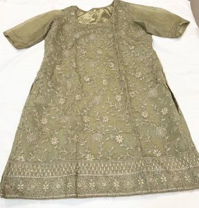Olive Green Embroidered Kurta Set