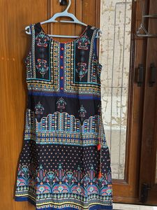 Vibrant Printed Sleeveless Kurta