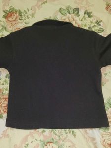 Cropped "Party" Zip-Up Top