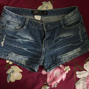 Distressed Denim Shorts
