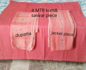 4piece Shimmer Jacket Mix Suit Set Unstitched