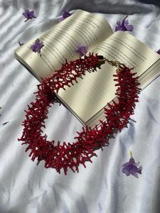 Chunky Red Beaded beach unique Necklace