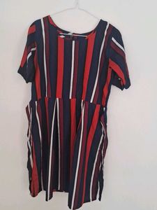Striped fit and flare Midi Dress Set