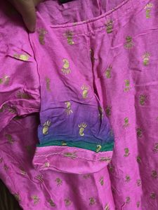Vibrant Pink &amp; Green Ombre Kurta