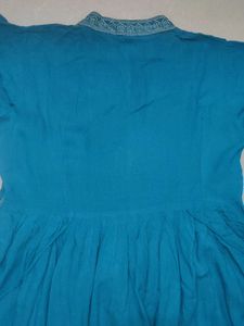 Teal Kurta with Gold Embroidery