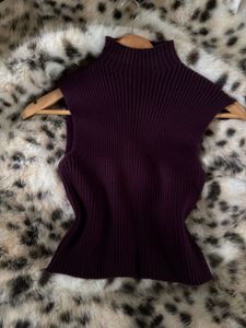 ZARA ribbed mock neck top