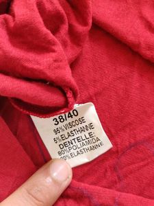 Red Lace Trim Camisole