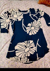 Stylish Teal Kurta with Floral Print