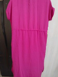 💗 Fuchsia Pink Shirt Dress – Rio