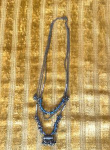 Layered Necklace with Blue Accents