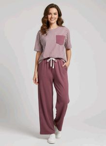 Striped Top and Lounge Pants Set
