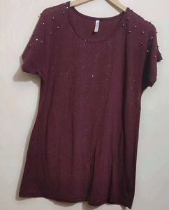 Mauve Sparkly Embellished Top For 38 Bust