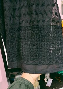 Sleeveless Black Chikankari Kurti