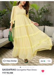 Butter yellow Flowy Maxi Dress