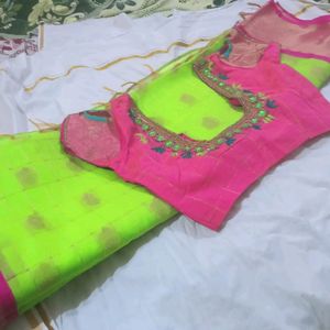 Saree  With Worked Blouse