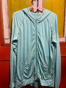 Light Blue Zip-Up Hoodie