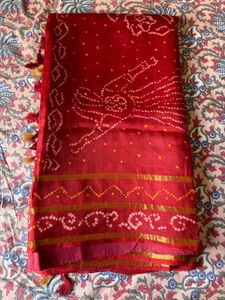Pure silk bandhej gharchola saree
