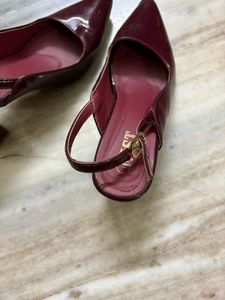 Chic Burgundy Patent Slingbacks
