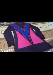 Colorful V-Neck Knit Sweater