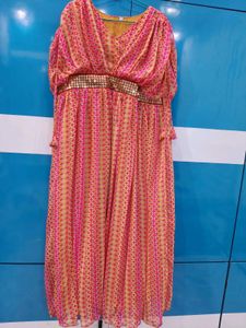 Vibrant Geometric Print Maxi Dress