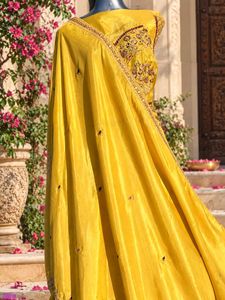 Stunning Yellow Embroidered Lehenga Choli