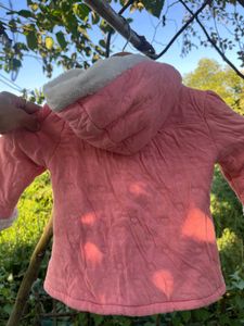 Charming Pink Quilted Jacket with Hood