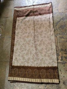 Silk Beige &amp; Brown Paisley Saree