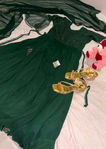 Elegant Green Sequin Kurta Set