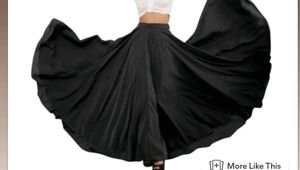 navratri flared black skirt
