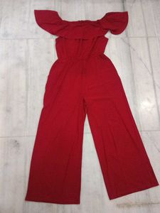 Chic Red Off-Shoulder Jumpsuit