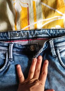 Men's Distressed Blue Jeans