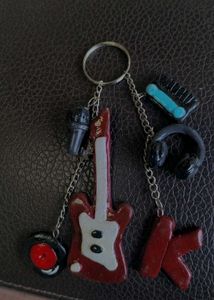 Music Themed Guitar Keychain
