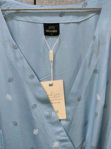 Blue Wrap Codset with Lace Detailings
