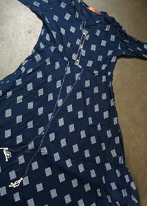 Stylish Navy Blue Printed Kurta