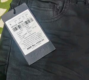 Black denim Shorts with Tag