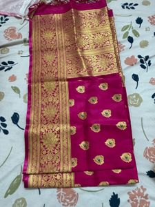 Elegant Purple &amp; Pink Silk Saree