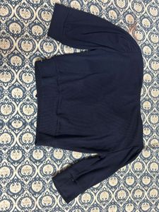 Navy Blue Cropped Sweatshirt